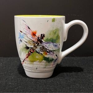 Dean Crouser Dragonfly Art Mug 16 oz. with green interior